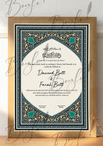 Load image into Gallery viewer, Nikkah Certificate With Classic Black and Sky Blue Design | NC-089
