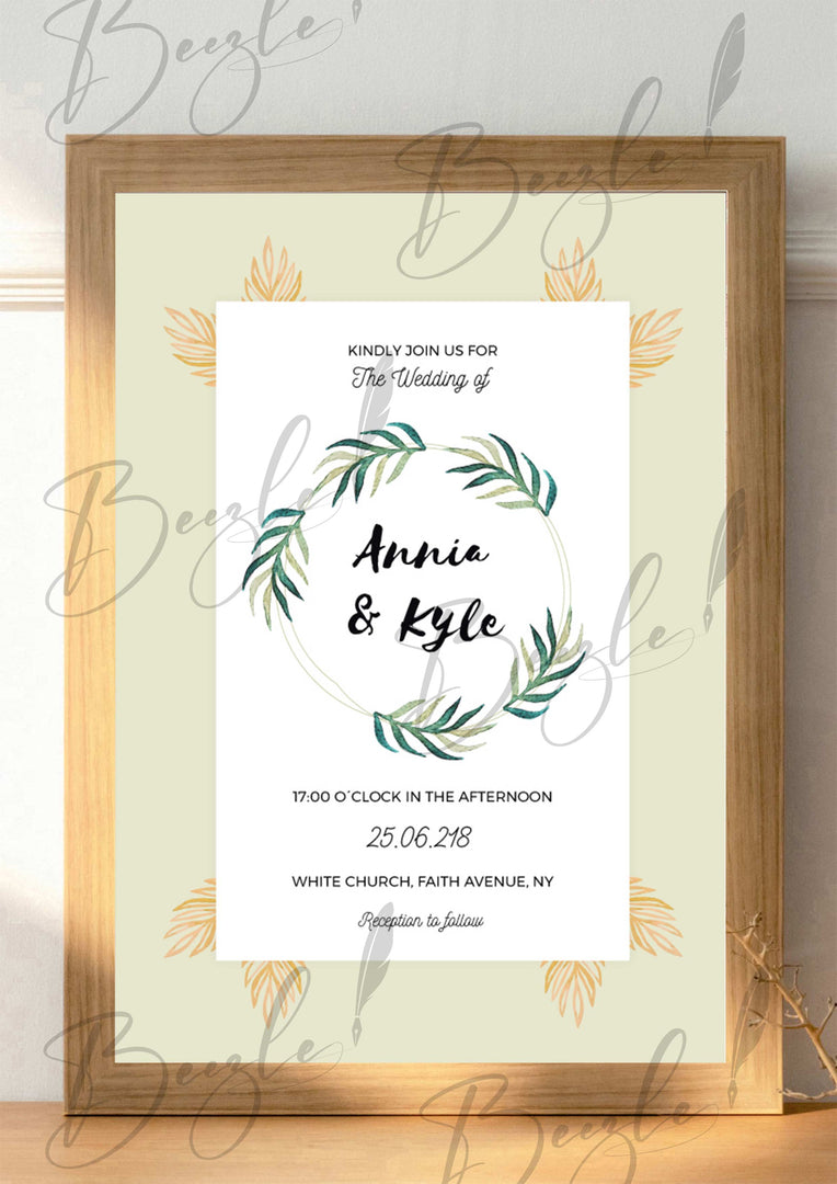 Customized Nikah Frame With Beautiful Name | NF-011