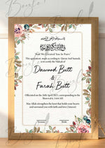 Load image into Gallery viewer, Customized Nikah Certificate With Printed Name | NC-124
