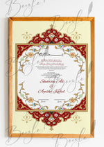 Load image into Gallery viewer, The Classic Nikah Certificate with Customized Name &amp; Arabic Ayat | NC-143
