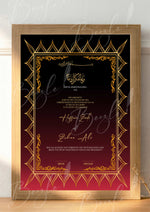 Load image into Gallery viewer, Nikah Certificate With Combination of Two Colours Black &amp; Red | NC-145
