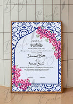 Load image into Gallery viewer, Nikah Certificate Combination of Pink &amp; Blue Border Design NC-100
