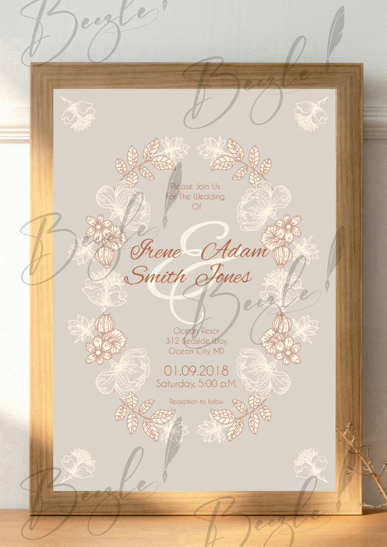 Classic Print Nikah Frame | NF-004