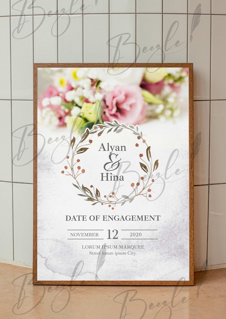 Nikah Frame With Date of Engagemant & Name | NF-001