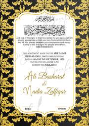 Nikah Certificate With Golden & Black Design | NC-078