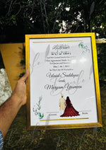 Load image into Gallery viewer, Nikah Certificate With Wishing Beautiful Couple Quotes | NC-052
