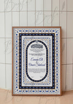 Load image into Gallery viewer, Customized Nikah Certificate With Blue &amp; Black Design | NC-085
