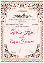 Load image into Gallery viewer, Nikkah Certificate With Classic Print &amp; Arabic Quote | NC-075
