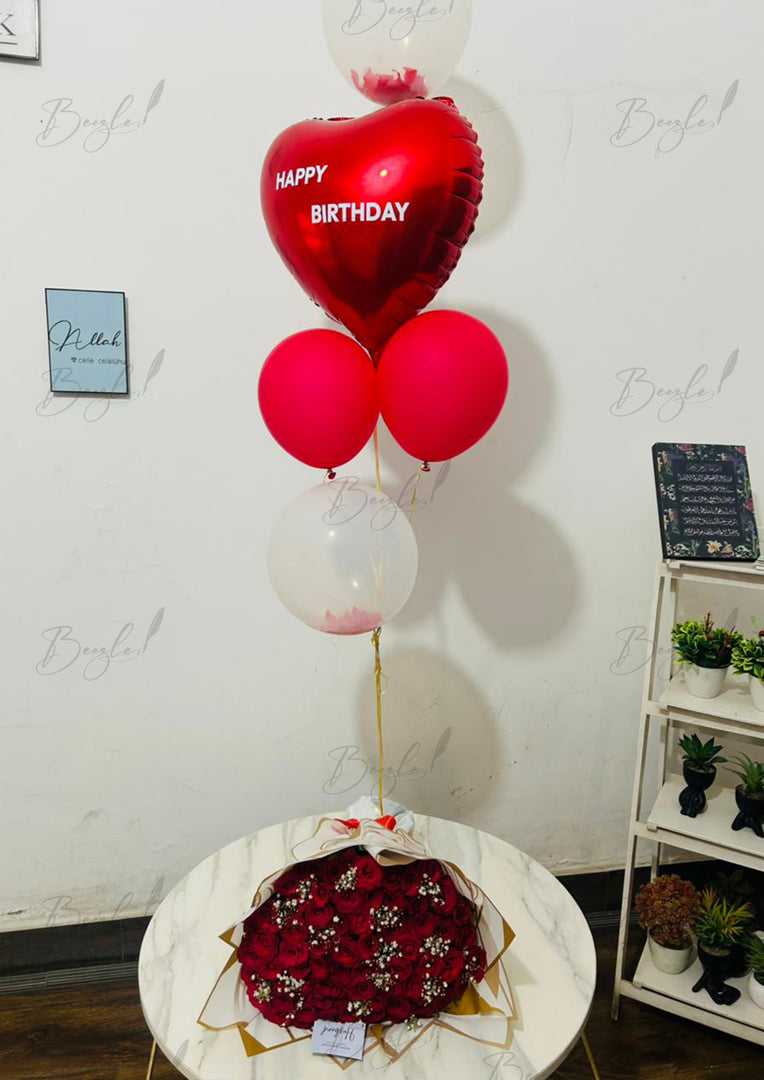 Red Bloom Balloon Set | BCG-289