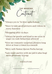 Customized Wedding Bridal Contract | BC-003