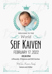 Customized Baby Boy Announcement | BBAF-006