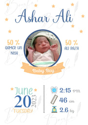 Customized Baby Announcement Frame | BBAF-009