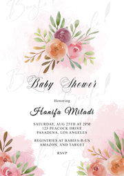 Customized Baby Shower With Attractive Flowers Print | BS-006