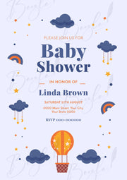 Baby Shower With Classic Cloud & Rainbow Print | BS-009