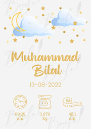 Baby Announcement Frame With Beautiful Print | BBAF-004