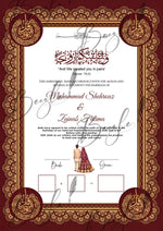 Load image into Gallery viewer, The Nikah Certificate Attractive Dark Maroon &amp; Golden Design | NC-152
