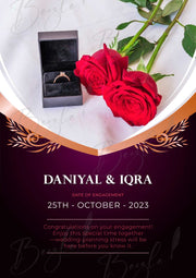 Engagement Frame With Two Beautiful Rose & Ring Box Design | EF-007