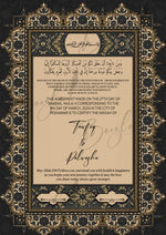 Load image into Gallery viewer, The Black Premium Nikah Certificate Design | NC-064
