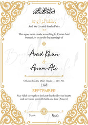Get Attractive Nikah Certificate With Classic Print | NC-035