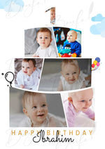 Load image into Gallery viewer, 1st Birthday Frame With Cake Collage Design | BFB-008
