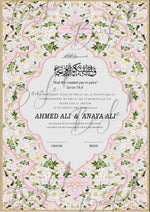 Load image into Gallery viewer, The Premium Nikah Certificate With Green &amp; Pink Design | NC-063
