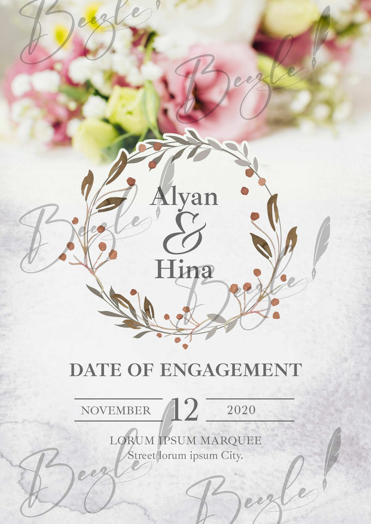 Nikah Frame With Date of Engagemant & Name | NF-001