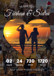 Couple Frames Wath Year, Month,Date,and Houes |  CF-011