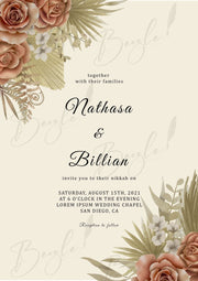 Nikah Frame With Beautiful Flower Print | NF-002