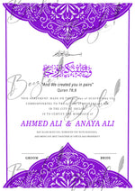 Load image into Gallery viewer, Nikah Certificate With Purple Color Print &amp; Name | NC-138
