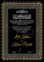 Load image into Gallery viewer, Premium Customized Nikah Certificate With Black &amp; Golden Design | NC-048
