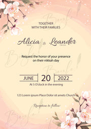 Nikah Frame With Classic Light Pink Print | NF-003