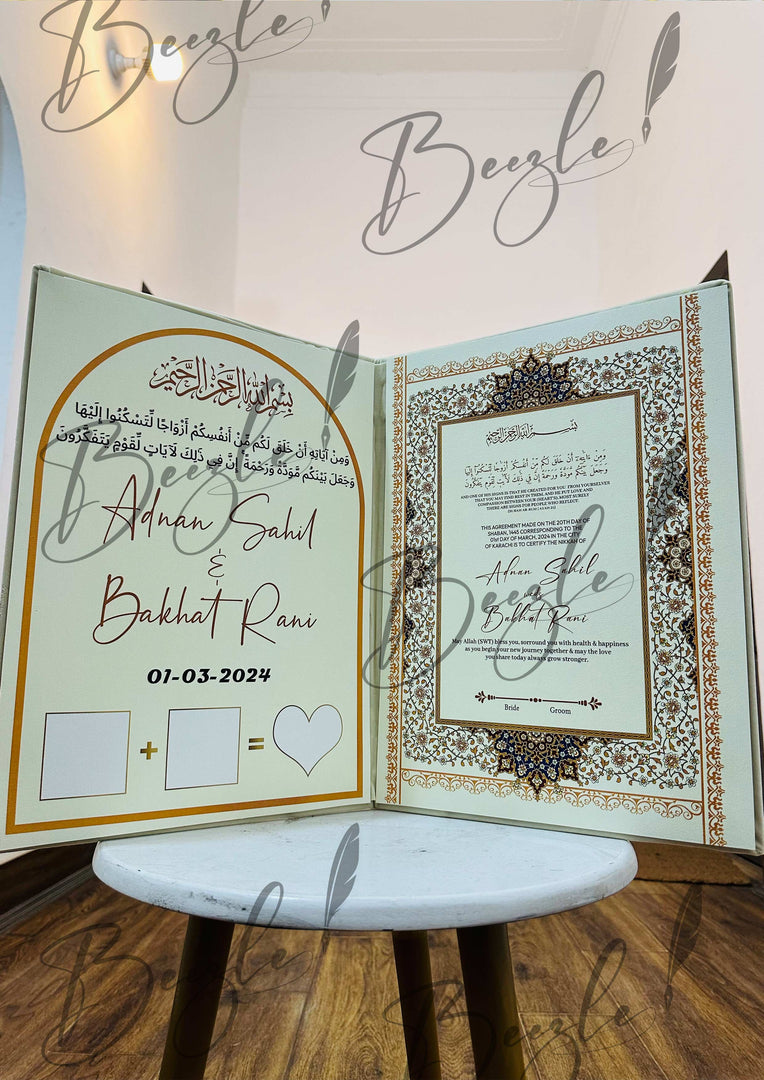 The Attractive Nikkah Booklet With Nikah Thumb Impression & Nikah Certificate | NB-011