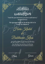 Load image into Gallery viewer, Customized Nikah Certificate With Dark Blue Print | NC-122
