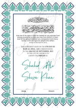 Load image into Gallery viewer, Nikah Certificate With Name &amp; Quran Verse | NC-079
