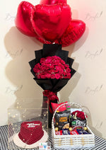 Load image into Gallery viewer, Cake, Flower &amp; Snack Gift Hamper | GDEL-100
