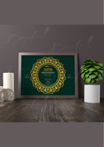 Load image into Gallery viewer, Green and Gold Vintage Landscape Nikah Certificate | NC-093
