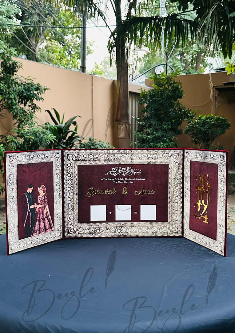 The Premium Three Side Nikkah Booklet With Attractive Design | NB-023