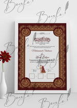 Load image into Gallery viewer, The Nikah Certificate Attractive Dark Maroon &amp; Golden Design | NC-152
