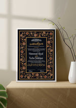 Load image into Gallery viewer, Floral Nikah Certificate With Black Attractive Print | NC-046
