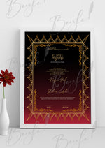 Load image into Gallery viewer, Nikah Certificate With Combination of Two Colours Black &amp; Red | NC-145
