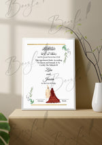 Load image into Gallery viewer, Nikah Certificate With Wishing Beautiful Couple Quotes | NC-052
