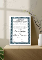 Load image into Gallery viewer, Nikah Certificate With Dark Blue Print | NC-015
