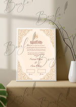 Load image into Gallery viewer, Nikah Certificate With Light Pink Classic Print | NC-132
