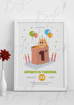 Load image into Gallery viewer, 1st Birthday Frame With Beautiful Cat Print | BFB-002
