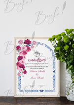 Load image into Gallery viewer, Couple Nikah Certificate With Colourful Design | NC-097
