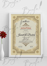 Load image into Gallery viewer, Nikah Certificate With Customized Name &amp; Arabic Verses | NC-136
