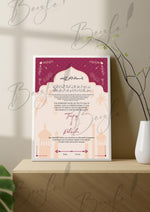 Load image into Gallery viewer, Nikah Certificate With Combination of Light Pink &amp; Purple Design | NC-096
