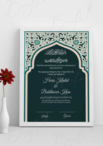 Load image into Gallery viewer, Nikah Certificate With Timber Green Print | NC-029
