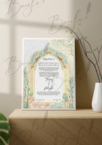 Load image into Gallery viewer, Nikah Certificate With Signature Line &amp; Customized Name | NC-058
